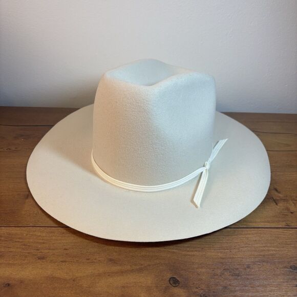 Vintage Other - VTG Lanning Belleville Canada Wool Felt Western Cowboy Hat Cream Off-White 7 1/8